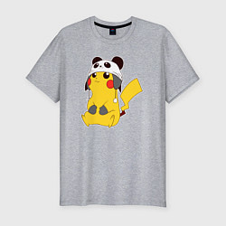 Мужская slim-футболка Pika panda