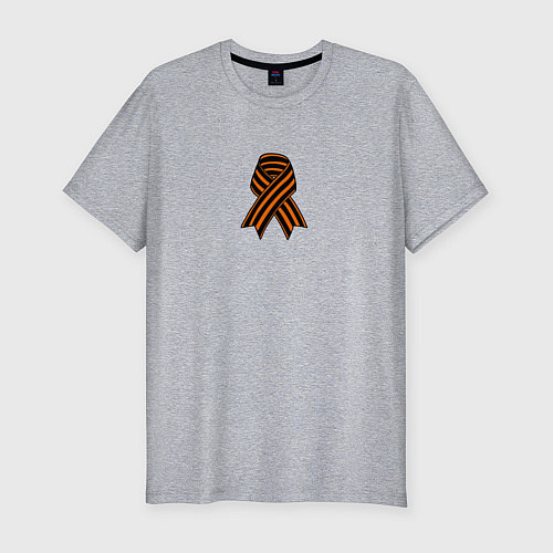 Мужская slim-футболка Георгиевская лента / Меланж – фото 1