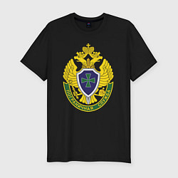 Мужская slim-футболка Пограничные войска - герб