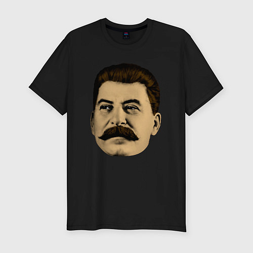 Мужская slim-футболка Сталин СССР / Черный – фото 1