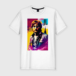 Футболка slim-fit John Lennon - world legend, цвет: белый