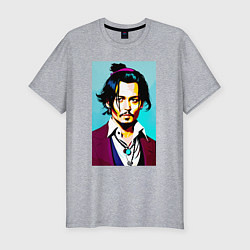 Футболка slim-fit Johnny Depp - Japan style, цвет: меланж