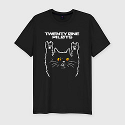 Мужская slim-футболка Twenty One Pilots rock cat