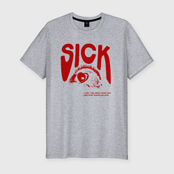 Футболка slim-fit Sick i cant away from you red, цвет: меланж