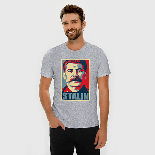 Мужская slim-футболка Stalin USSR / Меланж – фото 3