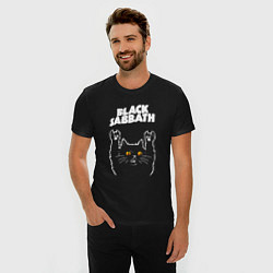 Футболка slim-fit Black Sabbath rock cat, цвет: черный — фото 2