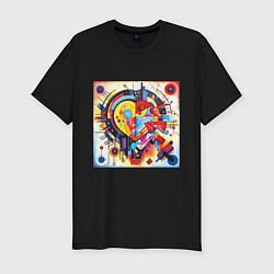 Футболка slim-fit Сердце Абстракция, цвет: черный