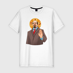 Мужская slim-футболка Ленин всемогущ