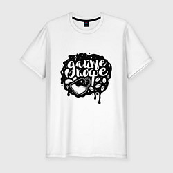 Футболка slim-fit Дайте кофе леттеринг, цвет: белый