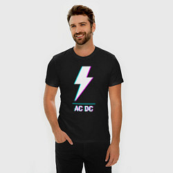 Футболка slim-fit AC DC glitch rock, цвет: черный — фото 2