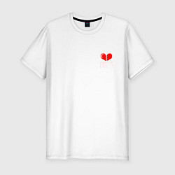 Футболка slim-fit Game Over на красном фоне - мини, цвет: белый