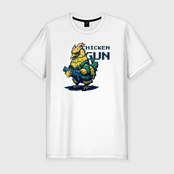 Мужская slim-футболка Chicken Gun рэмбо