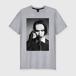 Футболка slim-fit Marilyn Manson looks at you, цвет: меланж