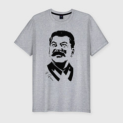 Мужская slim-футболка Сталин чб