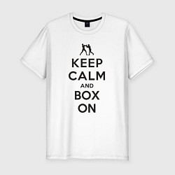 Футболка slim-fit Успокойся и боксируй, цвет: белый