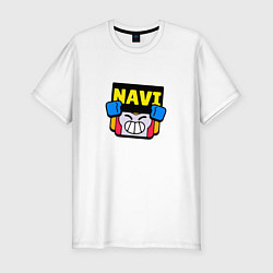Мужская slim-футболка Значок болельщика Navi Brawl Stars
