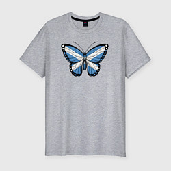 Мужская slim-футболка Шотландия бабочка