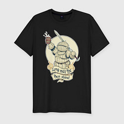 Мужская slim-футболка Рыцарь с пивной кружкой