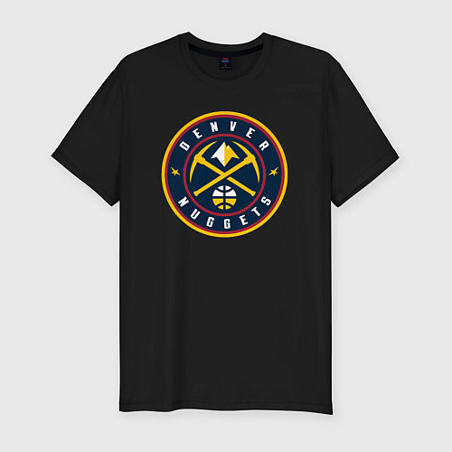 Мужская slim-футболка Denver Nuggets / Черный – фото 1