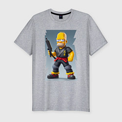 Футболка slim-fit Homer Simpson - cyberninja - fantasy, цвет: меланж