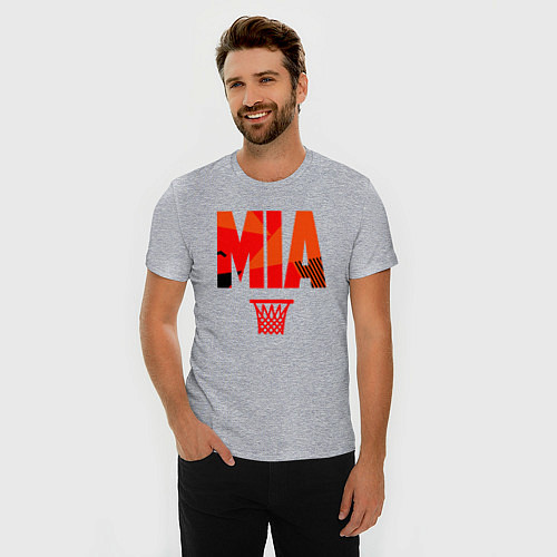 Мужская slim-футболка Miami bucket / Меланж – фото 3