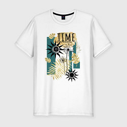 Футболка slim-fit С солнцем и луной, цвет: белый