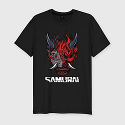 Мужская slim-футболка Samurai logo