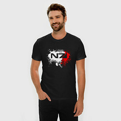Футболка slim-fit Mass Effect N7 - shooter - logo, цвет: черный — фото 2