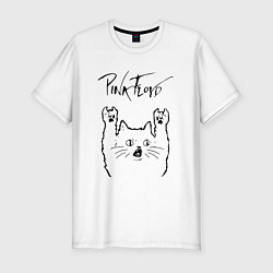 Футболка slim-fit Pink Floyd - rock cat, цвет: белый