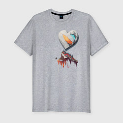 Мужская slim-футболка Каменное сердце