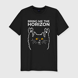 Мужская slim-футболка Bring Me the Horizon rock cat