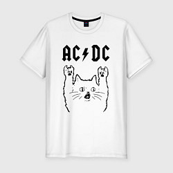 Мужская slim-футболка AC DC - rock cat
