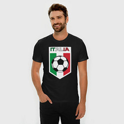 Футболка slim-fit Футбол Италии, цвет: черный — фото 2
