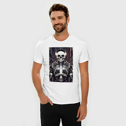 Футболка slim-fit Cyber-skull - neural network, цвет: белый — фото 2