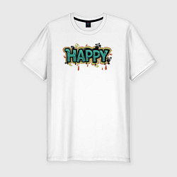 Футболка slim-fit Happy mood, цвет: белый