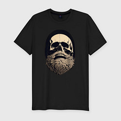 Мужская slim-футболка Винтажный череп с бородой