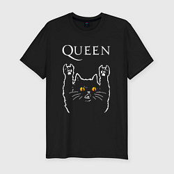 Мужская slim-футболка Queen rock cat
