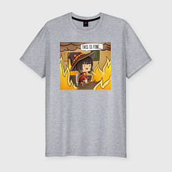 Мужская slim-футболка This is fine Megumin