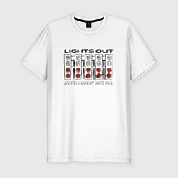 Мужская slim-футболка Lights out black
