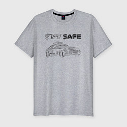 Мужская slim-футболка Stay safe black