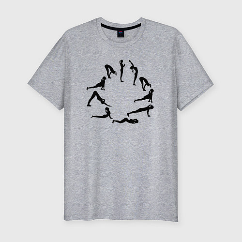 Мужская slim-футболка Йога стиль / Меланж – фото 1