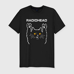 Мужская slim-футболка Radiohead rock cat