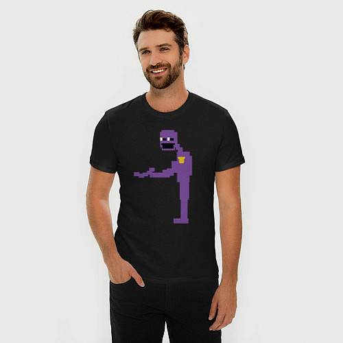 Мужская slim-футболка Сиреневый человек / Черный – фото 3