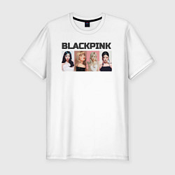 Мужская slim-футболка Корейская группа Blackpink, анимационный стиль