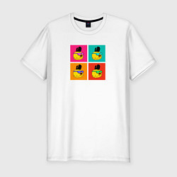 Мужская slim-футболка Chicken Gun: цветные квадраты