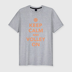 Футболка slim-fit Keep calm and volley on, цвет: меланж