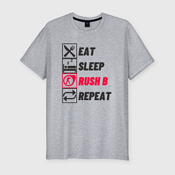 Мужская slim-футболка Eat sleep rush b repeat