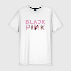 Мужская slim-футболка Blackpink logo Jisoo Lisa Jennie Rose