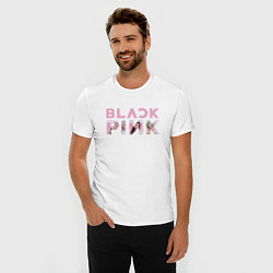 Футболка slim-fit Blackpink logo Jisoo Lisa Jennie Rose, цвет: белый — фото 2