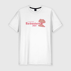 Футболка slim-fit Barbenheimer or Oppenbarbie meme, цвет: белый